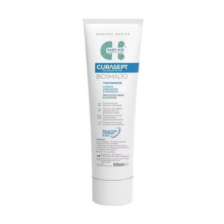 Детская зубная паста Curasept Biosmalto Baby-Kid Toothpaste Мятная, от 6 месяцев до 6 лет, 50 мл