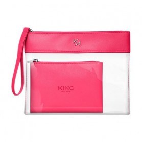 Косметичка Kiko Milano Transparent Beauty Case 02 прозрачная/фуксия