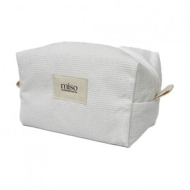 Косметичка Miso белая, вельвет, средняя, квадрат, 21*10*14 см (VT01-1)