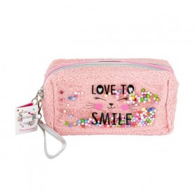 Косметичка Lukky Love To Smile розовая, 11*26*3 см