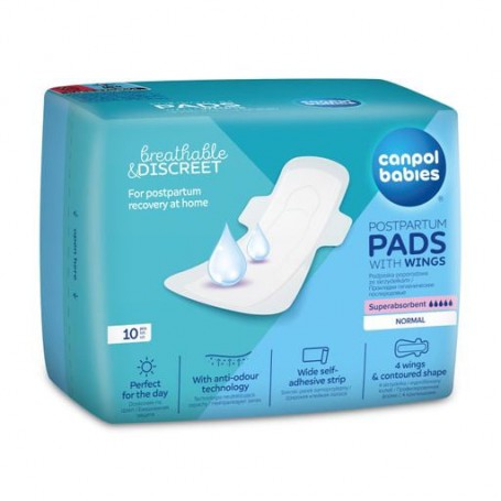 Прокладки послеродовые Canpol Babies с крылышками, 10 шт (78/007)
