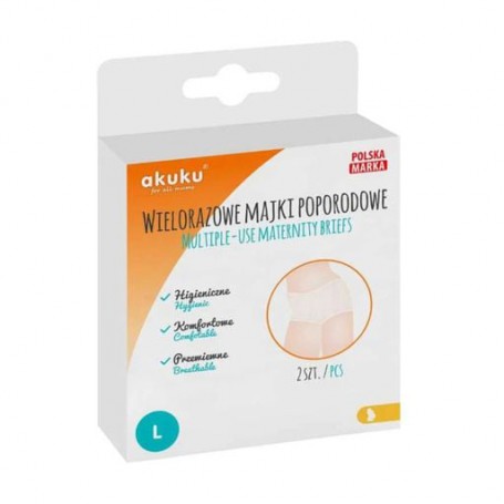 Послеродовые трусы Akuku многоразовые, сетчатые, размер L, 2 шт (A0234)