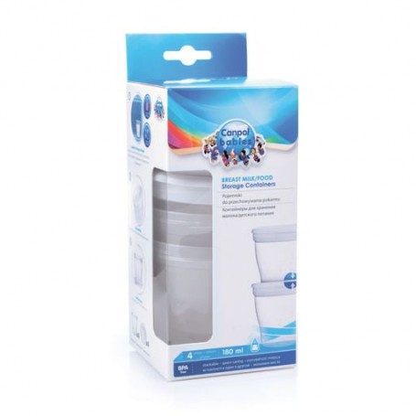 Контейнер для хранения молока и пищи Canpol Babies, 4*180 мл (12/204)