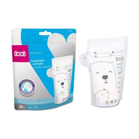 Пакеты для хранения грудного молока LOVI Buddy bear, 25*200 мл (12/208)
