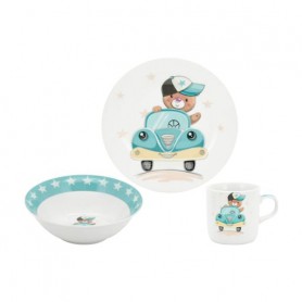 Набор детской посуды Limited Edition Little Driver (чашка, 230 мл + тарелка обеденная, 18 см + тарелка суповая, 15 см) (C672)