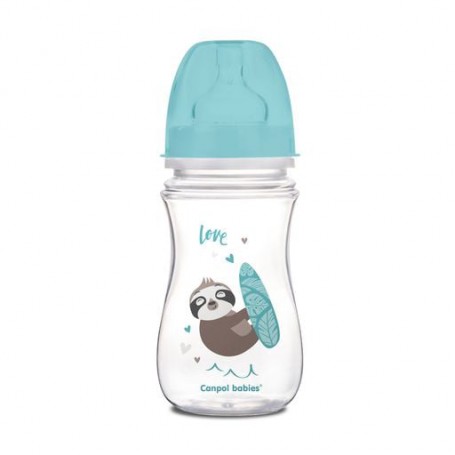 Бутылка Canpol Babies Easy Start Exotic Animals с широким горлышком, антиколиковая, 240 мл (35/221_blu)