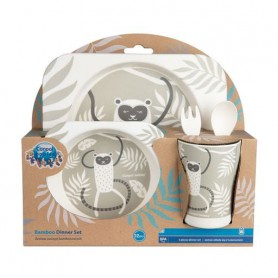 Бамбуковый набор посуды Canpol Babies Lemur серый, с 1 года, 5 шт (9/214)