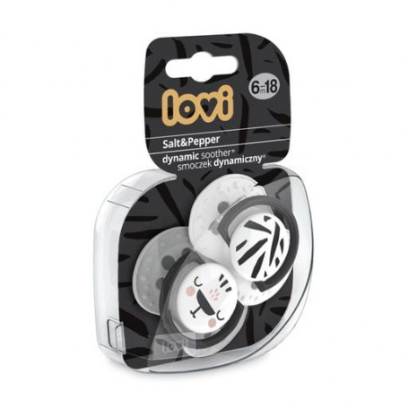 Пустышка LOVI Salt & Pepper силиконовая, динамическая, от 6 месяцев до 1.5 года, 2 шт (22/879)