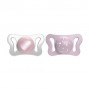 Пустышка Chicco PhysioForma Micro силиконовая, от 0 до 2 месяцев, розовая, 2 шт (75126.11)