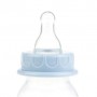 Детская пластиковая бутылочка для кормления Baby-Nova Декор, средний поток, с рождения до 2 лет, голубая, 240 мл (3960065)
