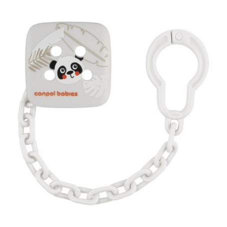 Цепочка для пустышки Canpol Babies BabiesBoo белая, с рождения (2/439_whi)