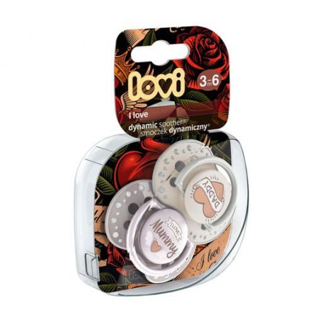 Пустышка LOVI силиконовая динамическая I love 3-6 месяцев 2 шт. 22-867