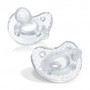 Пустышка Chicco PhysioForma Crystal силикон, от 2 до 6 месяцев, прозрачная, 2 шт (73088.31)