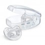 Пустышка Chicco PhysioForma Crystal силикон, от 2 до 6 месяцев, прозрачная, 2 шт (73088.31)