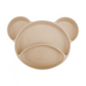 Тарелка Canpol Babies Мишка, силиконовая, на присоске, бежевая, от 6 месяцев, 500 мл (51/401_bei)