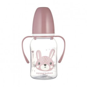 Бутылочка для кормления Canpol Babies Cute Animals с рисунком и ручкой, от 3 месяцев, розовая, 120 мл (11/823_pin)