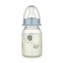 Детская пластиковая бутылочка для кормления Baby-Nova Декор, медленный поток, с рождения до 2 лет, голубая, 120 мл (3960068)