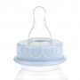 Детская пластиковая бутылочка для кормления Baby-Nova Декор, медленный поток, с рождения до 2 лет, голубая, 120 мл (3960068)