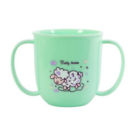 Детская чашка Baby Team с ручками, с 9 месяцев, зеленая, 190 мл (6008)