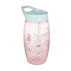 Бидончик Canpol Babies Единороги, со складным носиком, розовый, от 4 лет, 400 мл (56/618_pin)