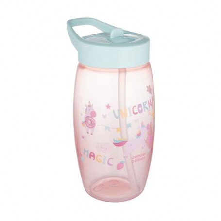Бидончик Canpol Babies Единороги, со складным носиком, розовый, от 4 лет, 400 мл (56/618_pin)