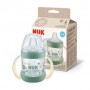Детская бутылочка для кормления NUK For Nature с ручками и силиконовой насадкой, зеленая, от 6 месяцев, 150 мл (3952721)