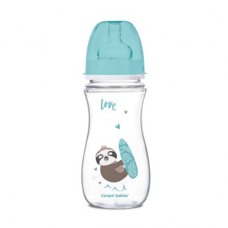 Бутылка Canpol Babies Easy Start Exotic Animals с широким горлышком, антиколиковая, 300 мл (35/222_blu)