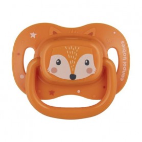 Пустышка Canpol Babies Cute Animals силиконовая, симметричная, оранжевая, от 6 до 18 месяцев, 1 шт (34/925_ora)