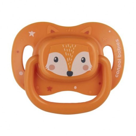 Пустышка Canpol Babies Cute Animals силиконовая, симметричная, оранжевая, от 6 до 18 месяцев, 1 шт (34/925_ora)
