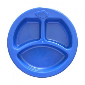 Детская тарелка Lindo с подогревом и секциями, на присоске, синяя, от 6 месяцев, 300 мл (А51)