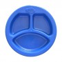 Детская тарелка Lindo с подогревом и секциями, на присоске, синяя, от 6 месяцев, 300 мл (А51)