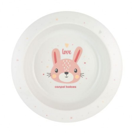 Тарелка Canpol Babies Cute Animals пластиковая, с рисунком, от 4 месяцев, розовая, 270 мл (4/412_pin2)