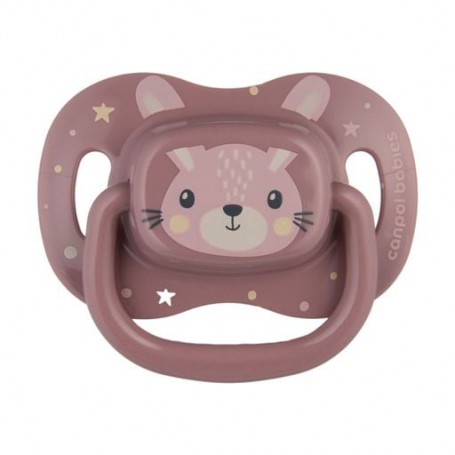 Пустышка Canpol Babies Cute Animals силиконовая, симметричная, розовая, от 18 месяцев, 1 шт (34/926_pin)