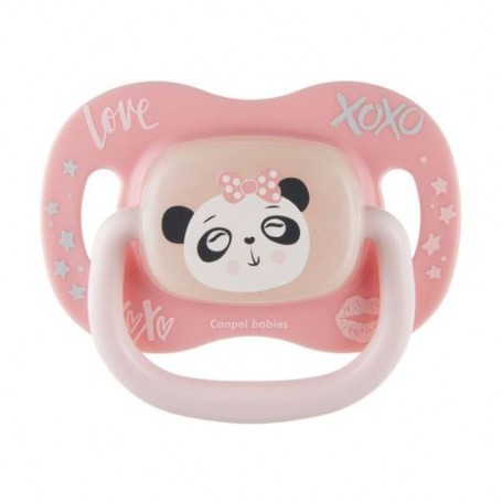 Пустышка Canpol Babies Exotic Панда, силиконовая, симметричная, с рождения до 6 месяцев, 1 шт (34/920_pand)