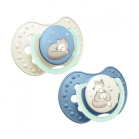 Пустышка LOVI Night & Day Boy силиконовая, динамичная, от 6 до 18 месяцев, 2 шт (22/915boy)