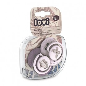 Пустышка LOVI Botanic Girl силиконовая, динамическая, для девочек, от 1.5 года, 2 шт (22/875girl)