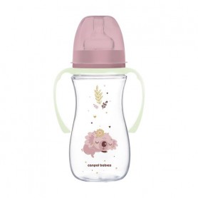 Бутылка Canpol Babies EasyStart Sleepy Koala с широким отверстием, антиколиковая, розовая, 300 мл (35/238_pin)