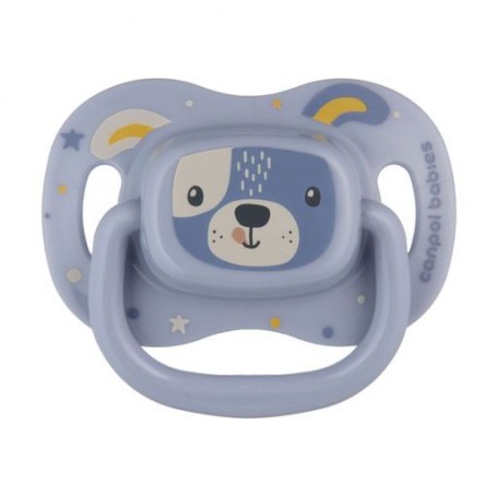 Пустышка Canpol Babies Cute Animals силиконовая, симметричная, голубая, от 6 до 18 месяцев, 1 шт (34/925_blu)
