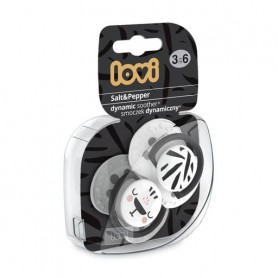 Пустышка LOVI Salt & Pepper силиконовая, динамическая, от 3 до 6 месяцев, 2 шт (22/878)
