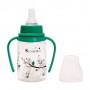 Бутылочка для кормления Курносики с двумя сосками S и М, с ручками, с рождения, зеленая, 125 мл (7009)