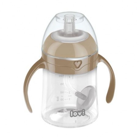 Моя первая кружка LOVI с трубочкой и утяжелителем, коричневая, от 6 месяцев, 150 мл (35/363)