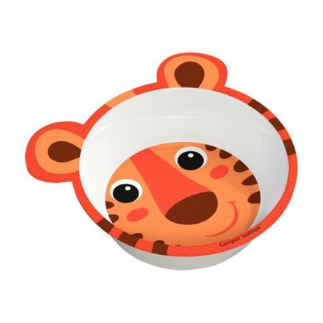 Мисочка Сanpol Babies из меламина антипидслизгова с ушками Hello Little оранжевая, 490 мл