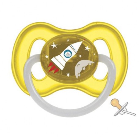 Пустышка Canpol Babies Space латексная круглая, желтая, от 0 до 6 месяцев, 1 шт (23/221_yel)