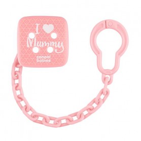 Цепочка для пустышки Canpol Babies I Love Mummy розовая, с рождения (2/434)