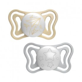 Пустышка Chicco Physio Light силиконовая, люминесцентная, с футляром, от 6 до 16 месяцев, 2 шт (71038.41)