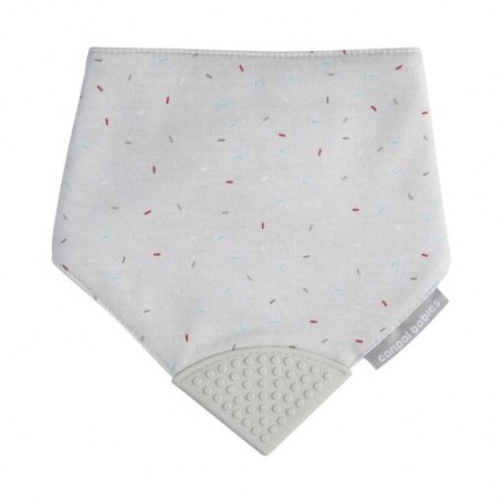 Слюнявчик с прорезывателем Canpol Babies 2 в 1 серый, с рождения (26/902_grey)