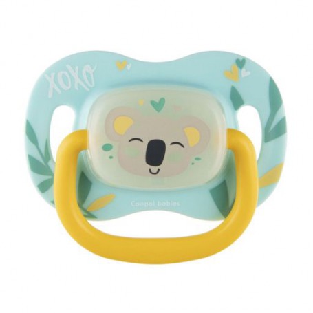 Пустышка Canpol Babies Exotic Коала, силиконовая, симметричная, с рождения до 6 месяцев, 1 шт (34/920_koal)