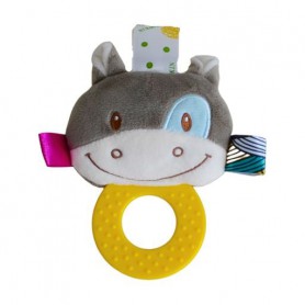 Прорезыватель-погремушка Lindo Бегемот, 13 см, с рождения (8087)