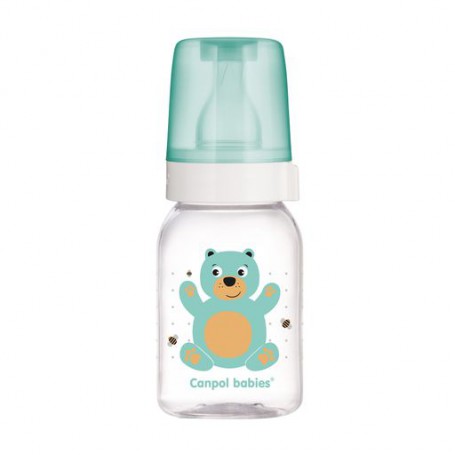 Бутылочка для кормления Canpol Babies Cute Animals с рисунком, с рождения, бирюзовая, 120 мл (11/851)