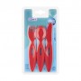 Детский набор столовых приборов Canpol Babies от 1 года, красный (вилка + нож + ложка) (31/418)